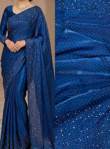 Fabric Silk,Sheesha Chiffon Fully Stone Work